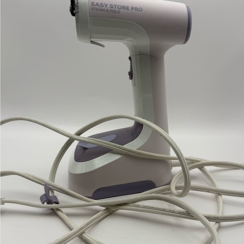 Easy Store Pro Steam & Fold Handheld Garment Steamer w/ Brush Attachment